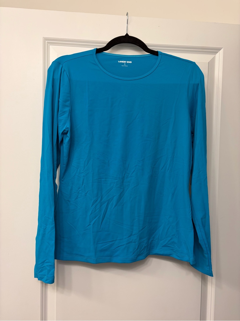 Lands' End | Swim Top Long Sleeve Crew Neck Rash Guard - Aqua Blue